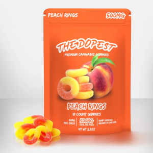 THE DOPEST HHC GUMMIES PEACH RINGS - 500MG