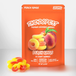 THE DOPEST HHC GUMMIES PEACH RINGS - 250MG